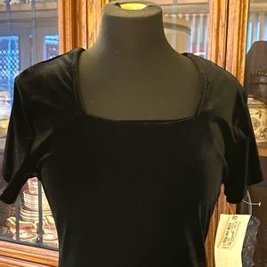 NWT Vintage Jody of California 90s/Y2K Black Velvet Stretch Maxi Dress Sz 11